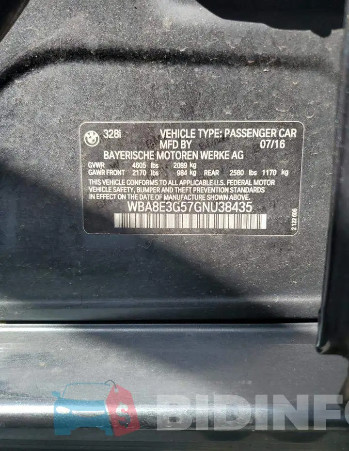 WBA8E3G57GNU38435 Photo# 13