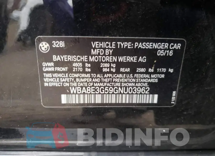 WBA8E3G59GNU03962 Photo# 12