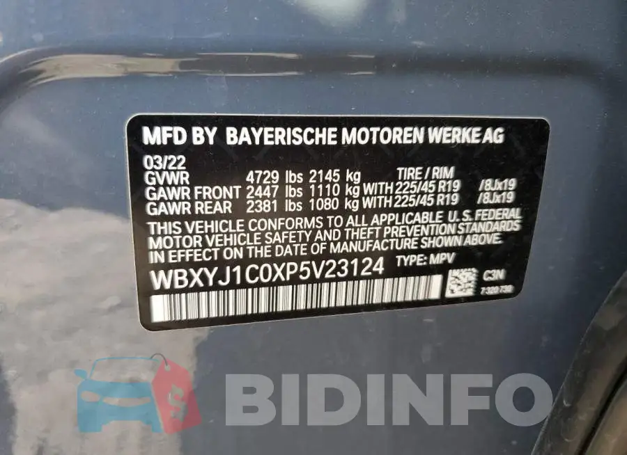 WBXYJ1C0XP5V23124 Photo# 13
