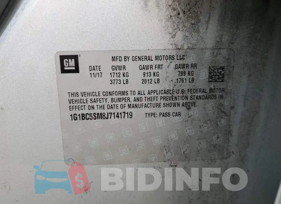 1G1BC5SM8J7141719 Photo# 12