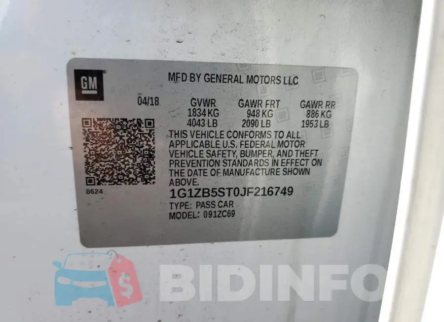 1G1ZB5ST0JF216749 Photo# 12