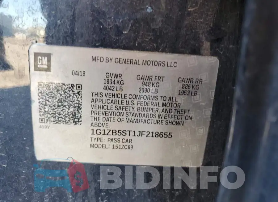 1G1ZB5ST1JF218655 Photo# 12