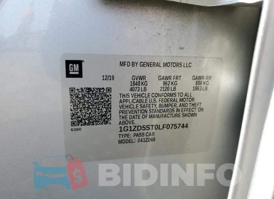 1G1ZD5ST0LF075744 Photo# 12