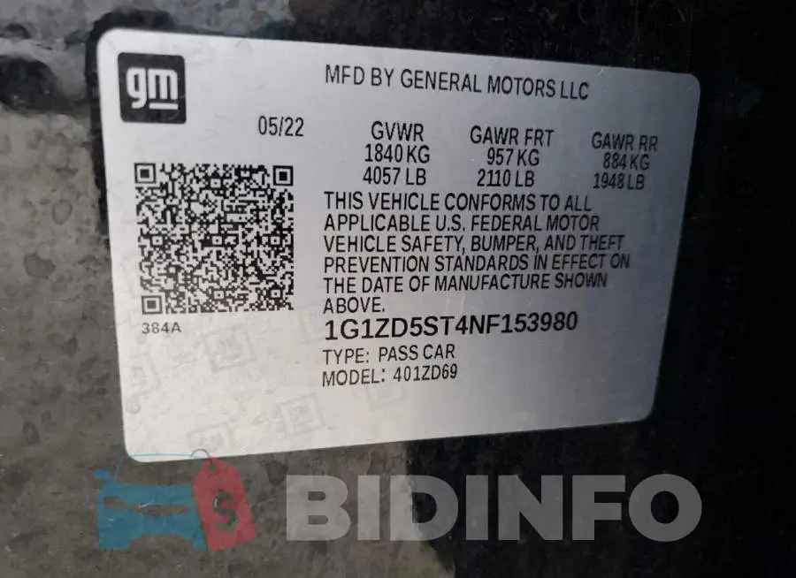 1G1ZD5ST4NF153980 Photo# 12