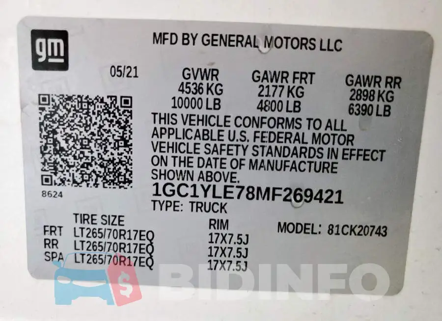 1GC1YLE78MF269421 Photo# 12