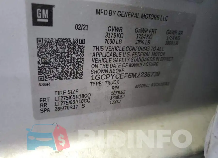 1GCPYCEF6MZ236739 Photo# 12