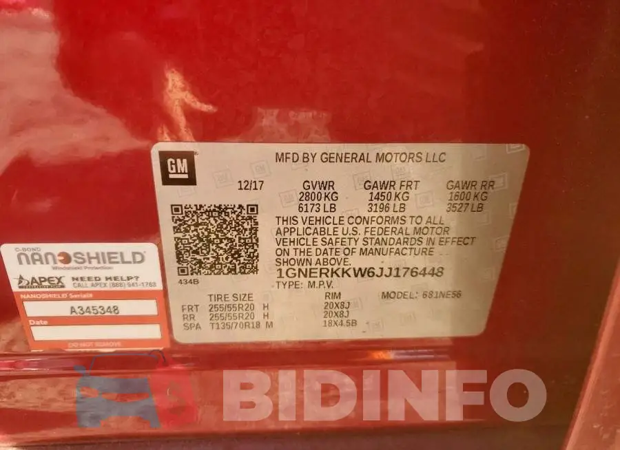 1GNERKKW6JJ176448 Photo# 13