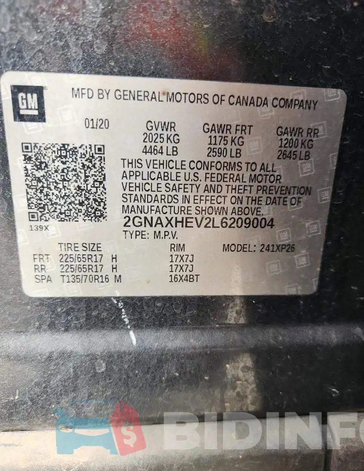 2GNAXHEV2L6209004 Photo# 13