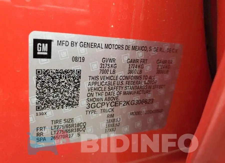3GCPYCEF2KG306623 Photo# 12