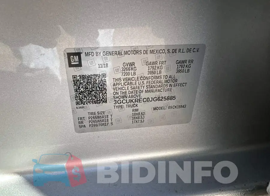 3GCUKREC0JG625885 Photo# 10