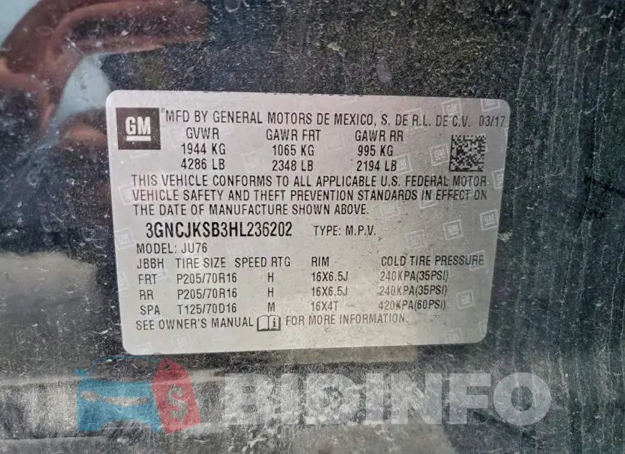 3GNCJKSB3HL236202 Photo# 13
