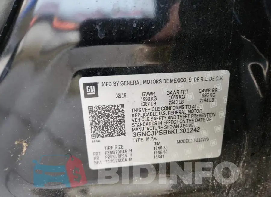 3GNCJPSB6KL301242 Photo# 13