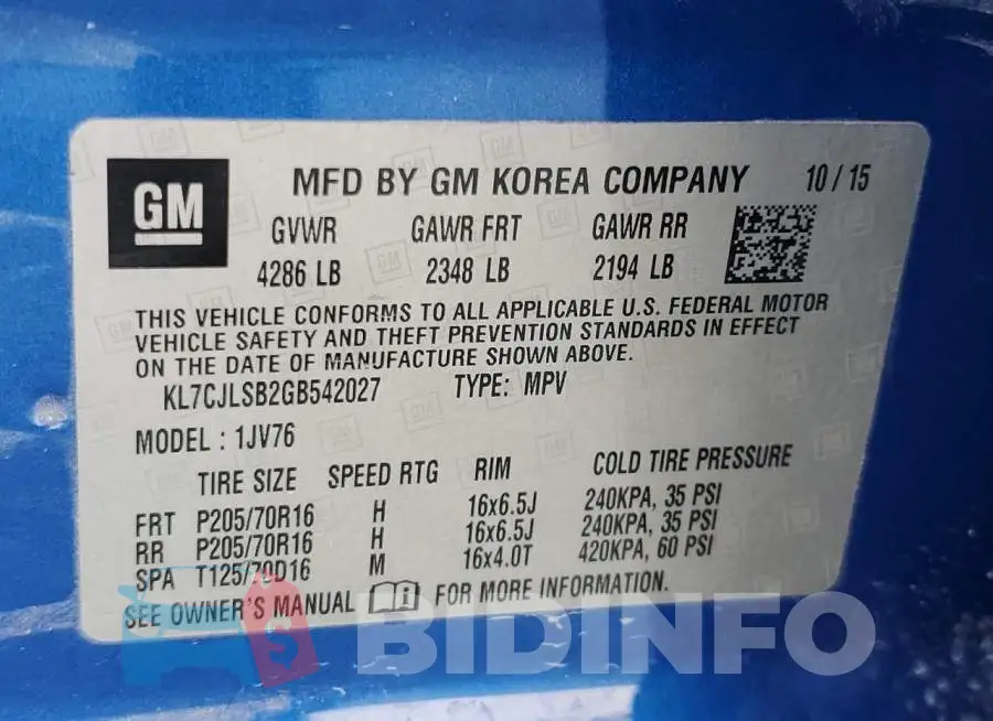 KL7CJLSB2GB542027 Photo# 13