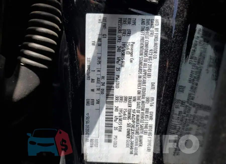 1FADP3E2XGL389818 Photo# 13