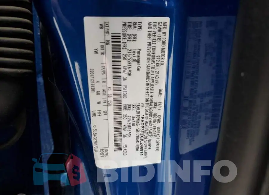 1FADP3F2XJL240914 Photo# 12