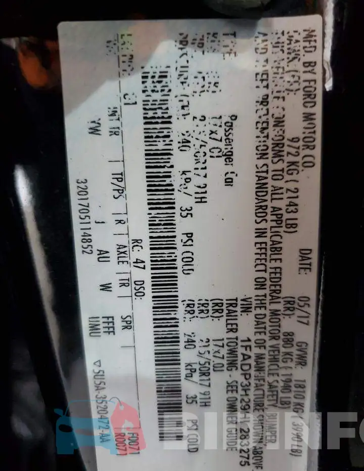 1FADP3H29HL283275 Photo# 12
