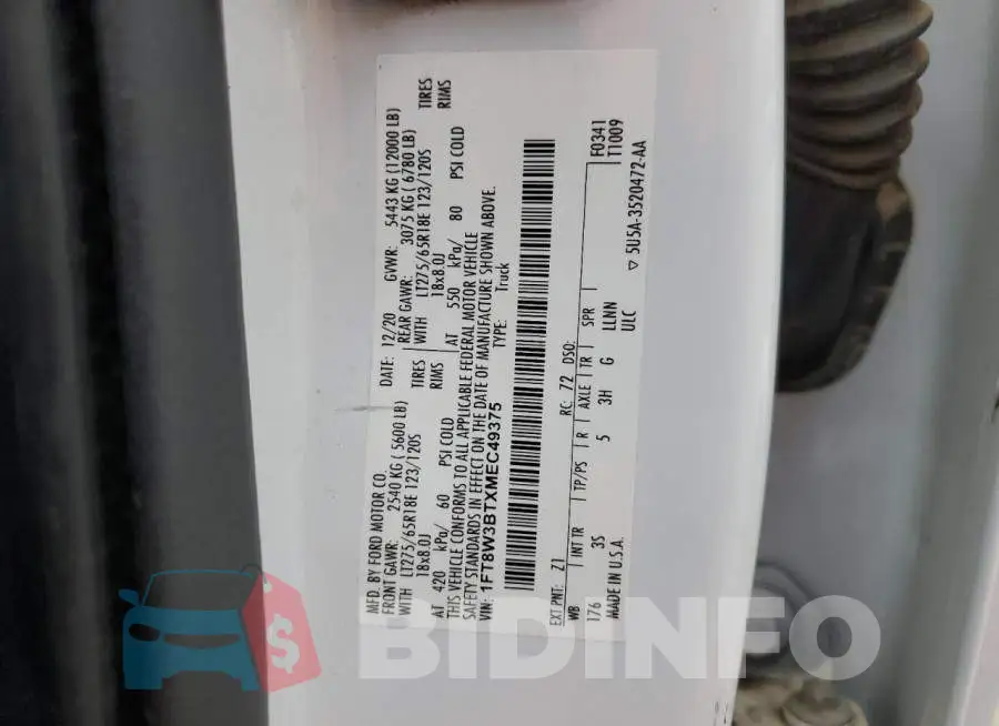 1FT8W3BTXMEC49375 Photo# 12