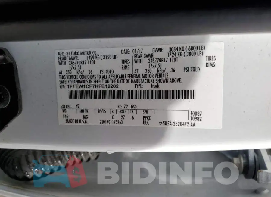 1FTEW1CF7HFB12202 Photo# 12