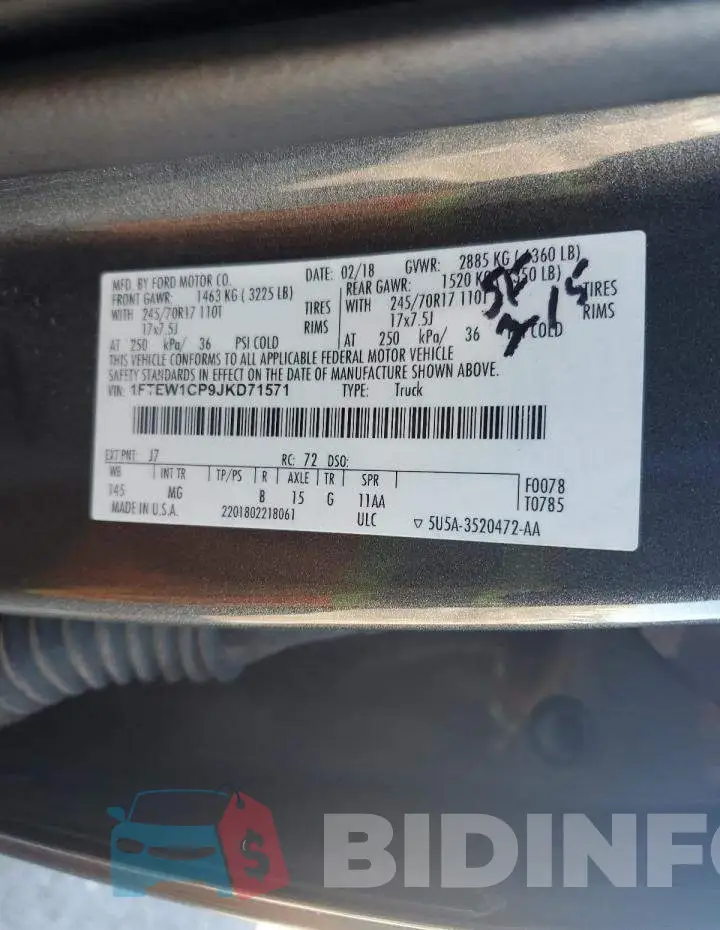 1FTEW1CP9JKD71571 Photo# 13