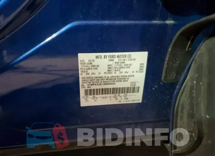 2FMPK3J97JBB64543 Photo# 13