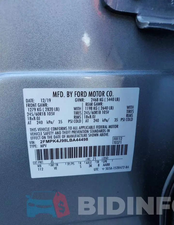 2FMPK4J98LBA44498 Photo# 12