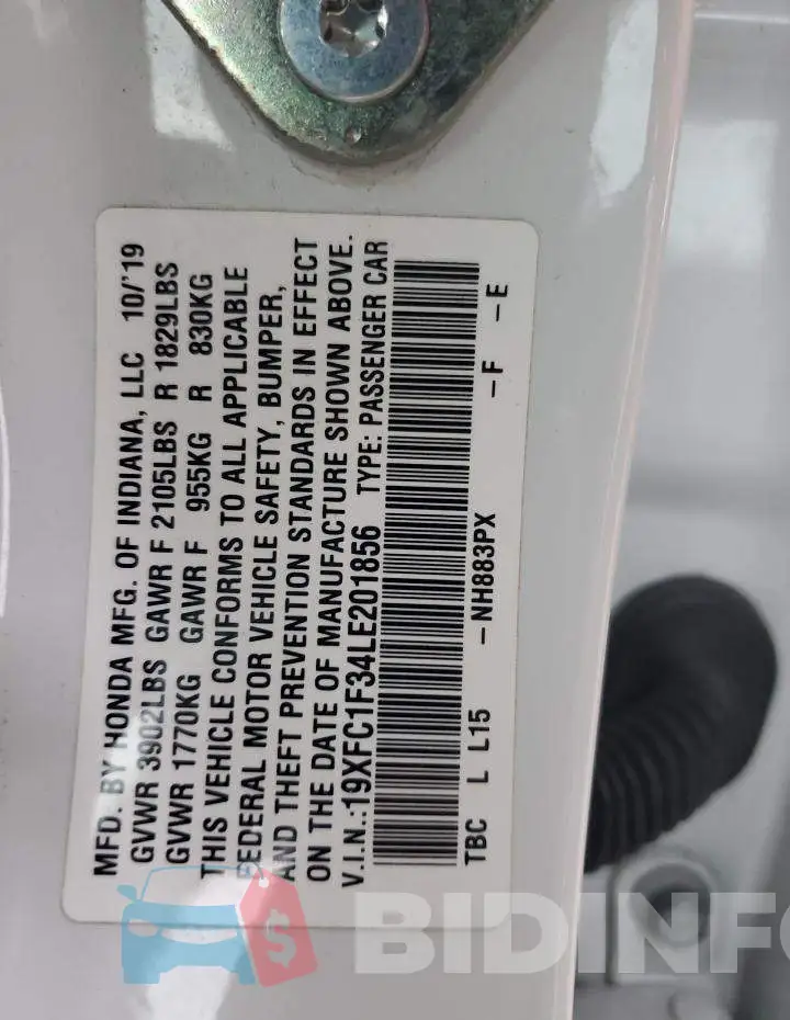 19XFC1F34LE201856 Photo# 12