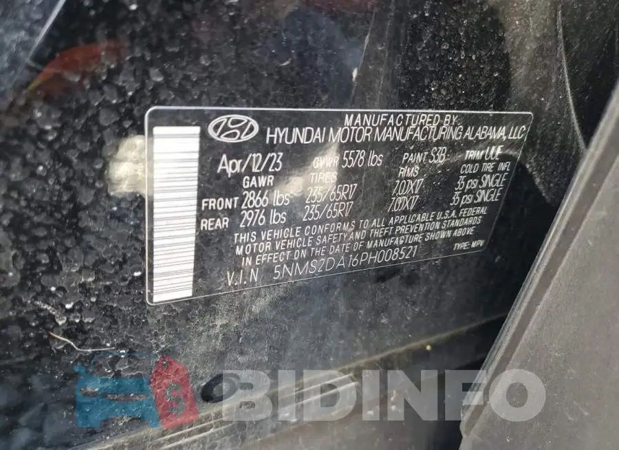 5NMS2DA16PH008521 Photo# 14