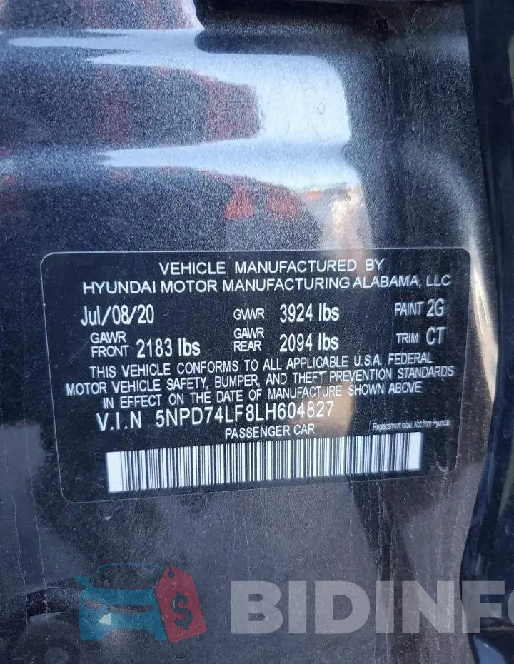 5NPD74LF8LH604827 Photo# 13