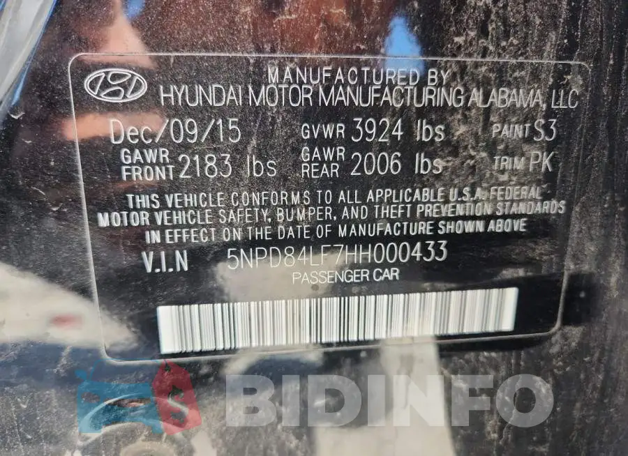 5NPD84LF7HH000433 Photo# 13