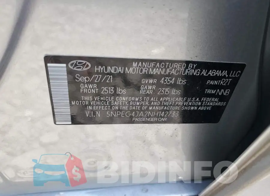 5NPEG4JA2NH142733 Photo# 12