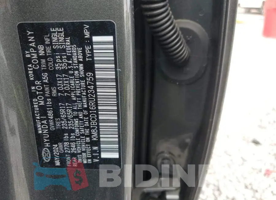 KM8JBCD16RU234759 Photo# 13