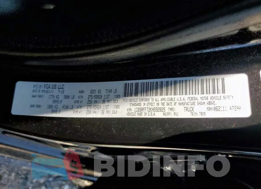 1C6SRFFT2KN592825 Photo# 12