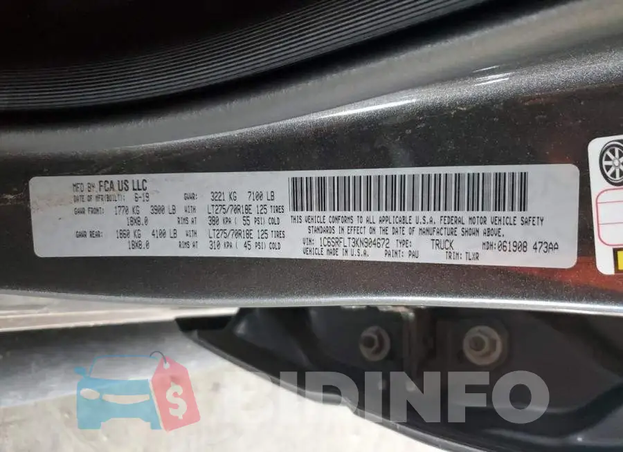 1C6SRFLT3KN904672 Photo# 12