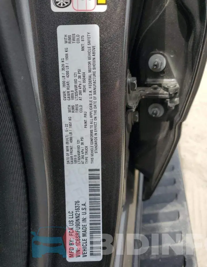 1C6SRFU90NN216376 Photo# 12