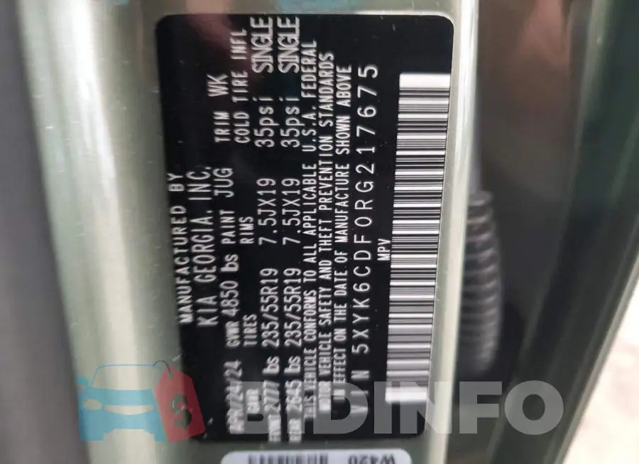 5XYK6CDF0RG217675 Photo# 13