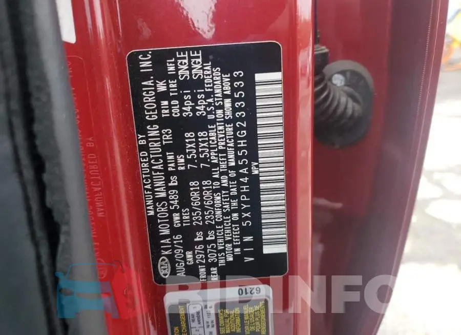 5XYPH4A55HG233533 Photo# 14