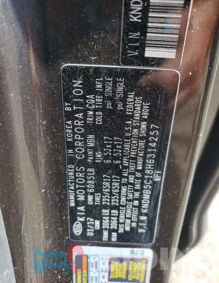 KNDMB5C18H6314257 Photo# 13