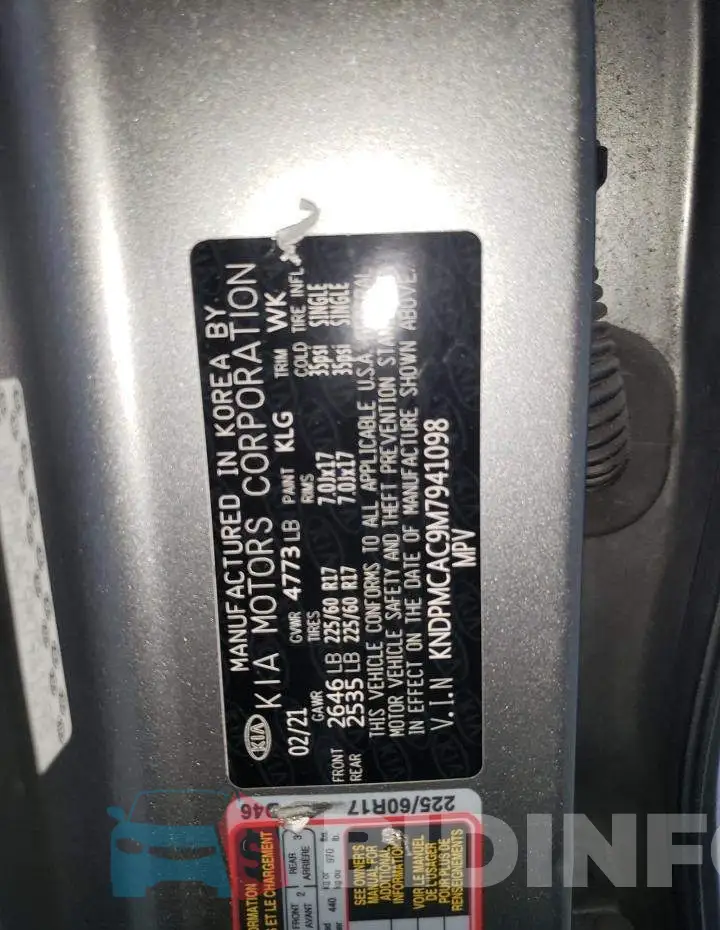 KNDPMCAC9M7941098 Photo# 13