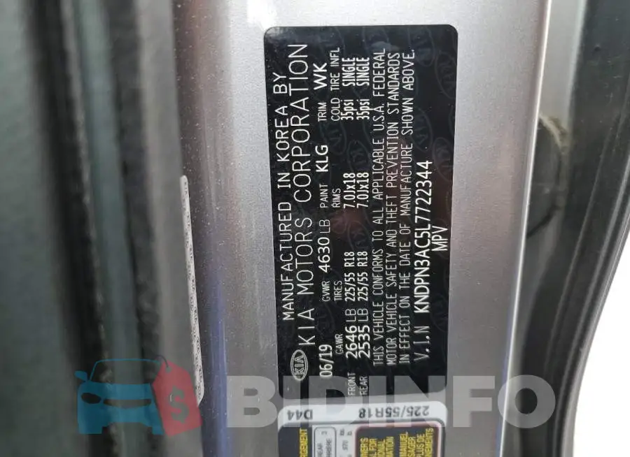 KNDPN3AC5L7722344 Photo# 14