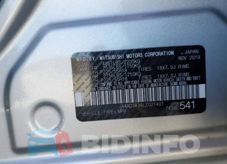 JA4AD3A34LZ021401 Photo# 12