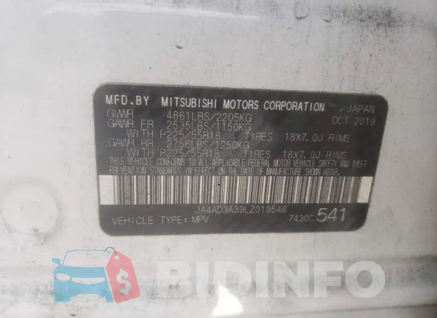 JA4AD3A39LZ019546 Photo# 13