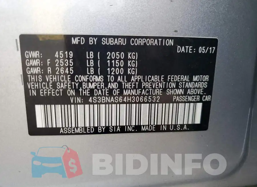 4S3BNAS64H3066532 Photo# 12