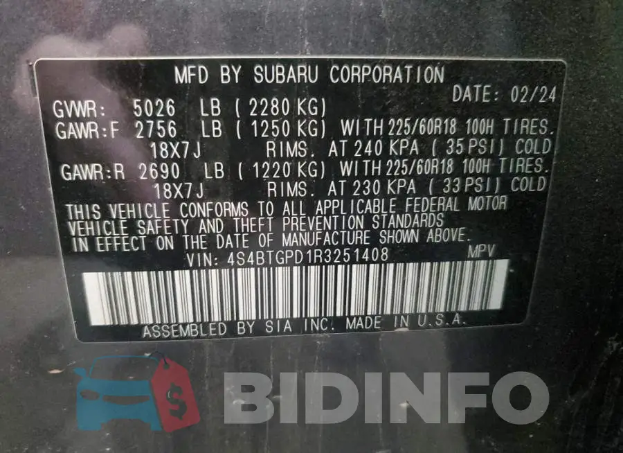 4S4BTGPD1R3251408 Photo# 13