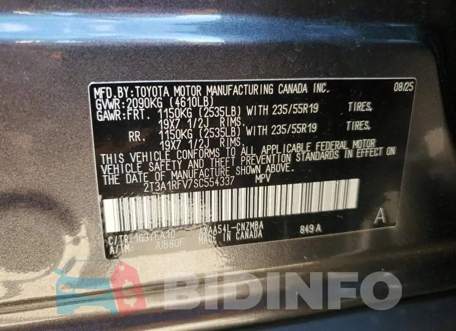 2T3A1RFV7SC554337 Photo# 13