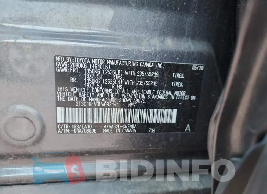 2T3C1RFV0LW083141 Photo# 12