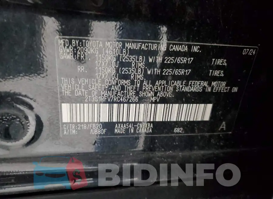 2T3G1RFV7RC467266 Photo# 13