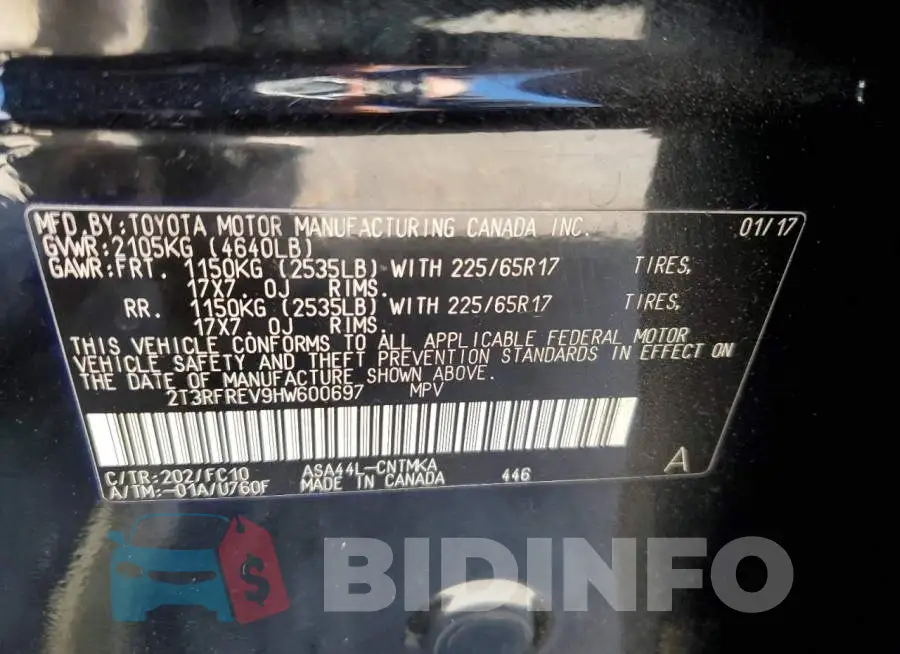 2T3RFREV9HW600697 Photo# 12