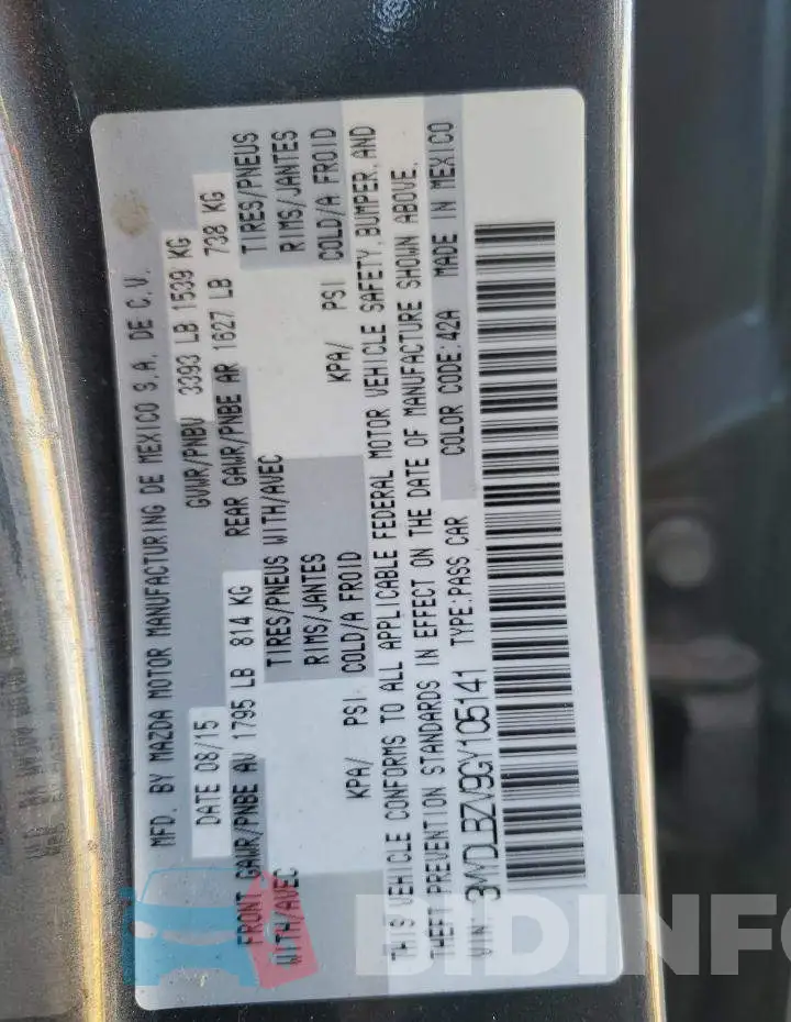3MYDLBZV9GY105141 Photo# 12