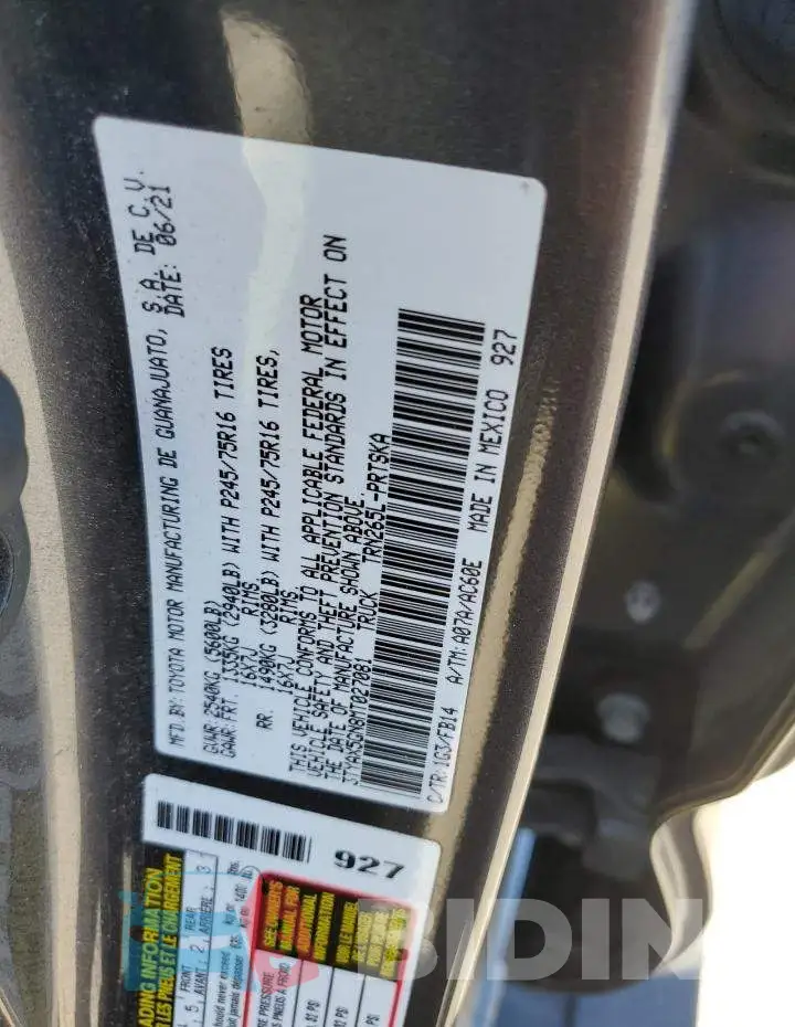 3TYAX5GN8MT027081 Photo# 13