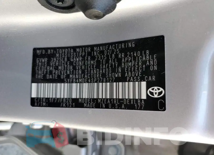 5YFB4MDE4SP278127 Photo# 12